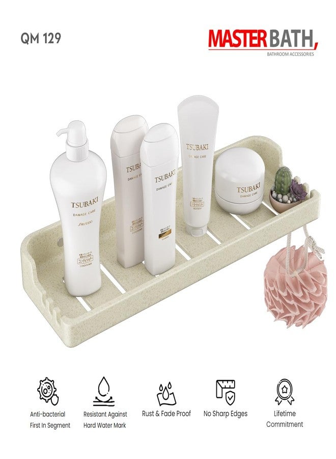 MASTER BATH QM129 UF Shower Rack Bathroom Accessories, White Ceramic Shower Rack Bathroom Shelves Accessories Premium Shower Shelf Bathroom Organiser (Marble) - Image 2